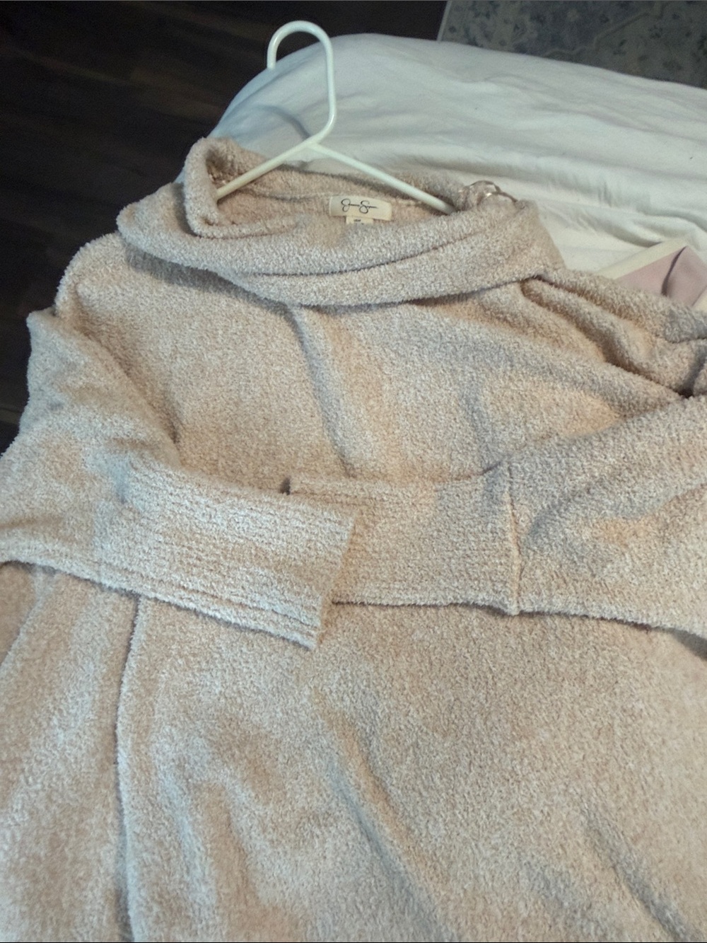 Jessica Simpson Blush Bouclé Cowl Neck Sweater